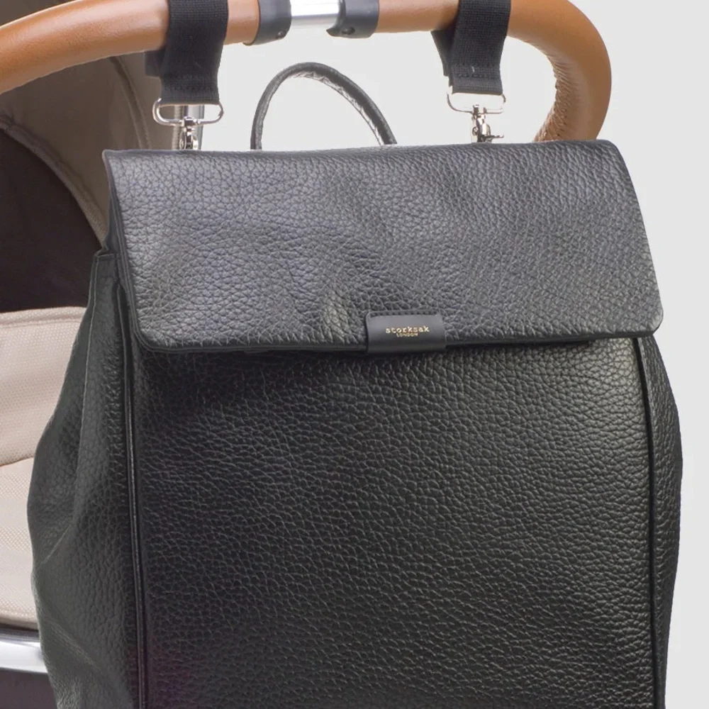 Storksak St. James Leather Diaper Bag Backpack - Picture 5 of 12